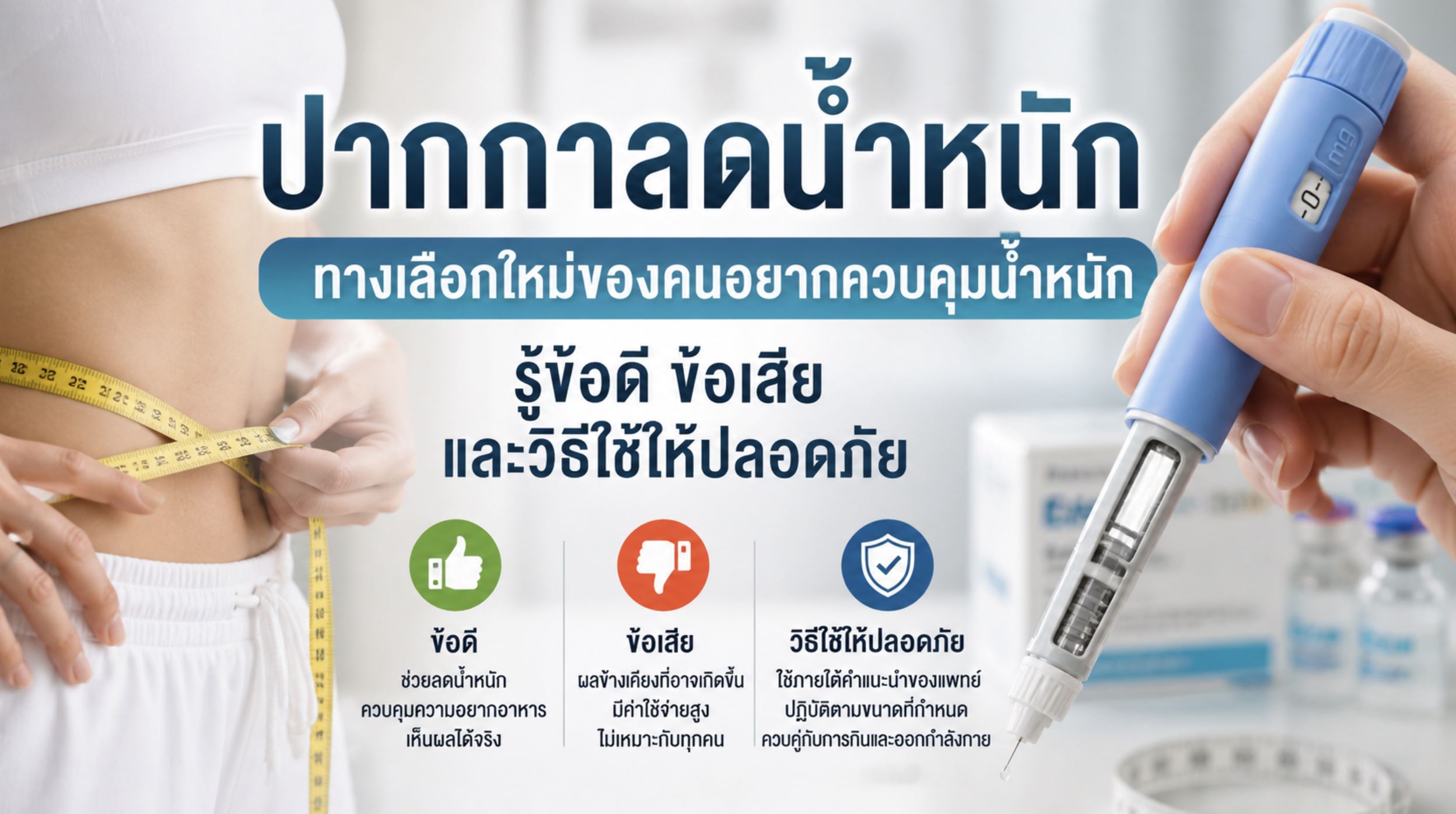 ปากกาลดน้ำหนัก ทางเลือกใหม่ของคนอยากควบคุมน้ำหนัก รู้ข้อดี ข้อเสีย และวิธีใช้ให้ปลอดภัย